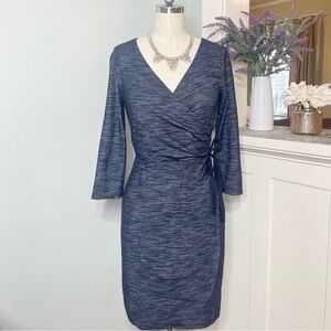 The Limited V Neck Sheath Dress Denim Blue XS